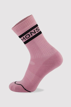 Mons Royale Unisex Signature Crew Sock - Merino Wool Black Candy Socks