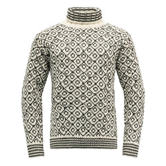 Devold Unisex Svalbard Sweater High Neck - 100% Norwegian Wool OffWhite Anthracite Shirt