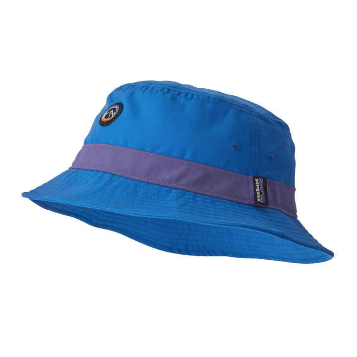 Unisex Wavefarer Bucket Hat - Recycled Nylon Headwear Patagonia Fitz Roy Icon: Bayou Blue L