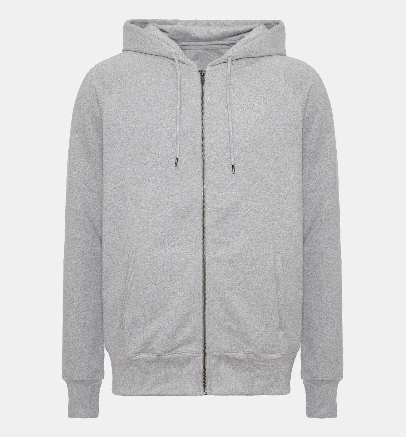 Pure Waste Unisex Zip Hoodie Raglan - Recycled Cotton & Recycled Polyester Grey Melange Shirt