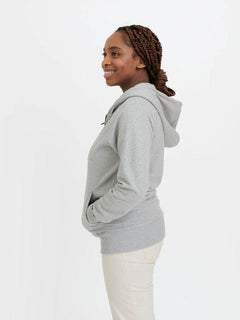 Pure Waste Unisex Zip Hoodie Raglan - Recycled Cotton & Recycled Polyester Grey Melange Shirt