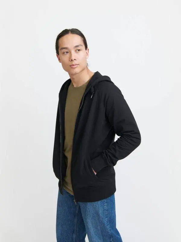 Unisex Zip Hoodie Raglan - Recycled Cotton & Recycled Polyester Shirt Pure Waste Black XS