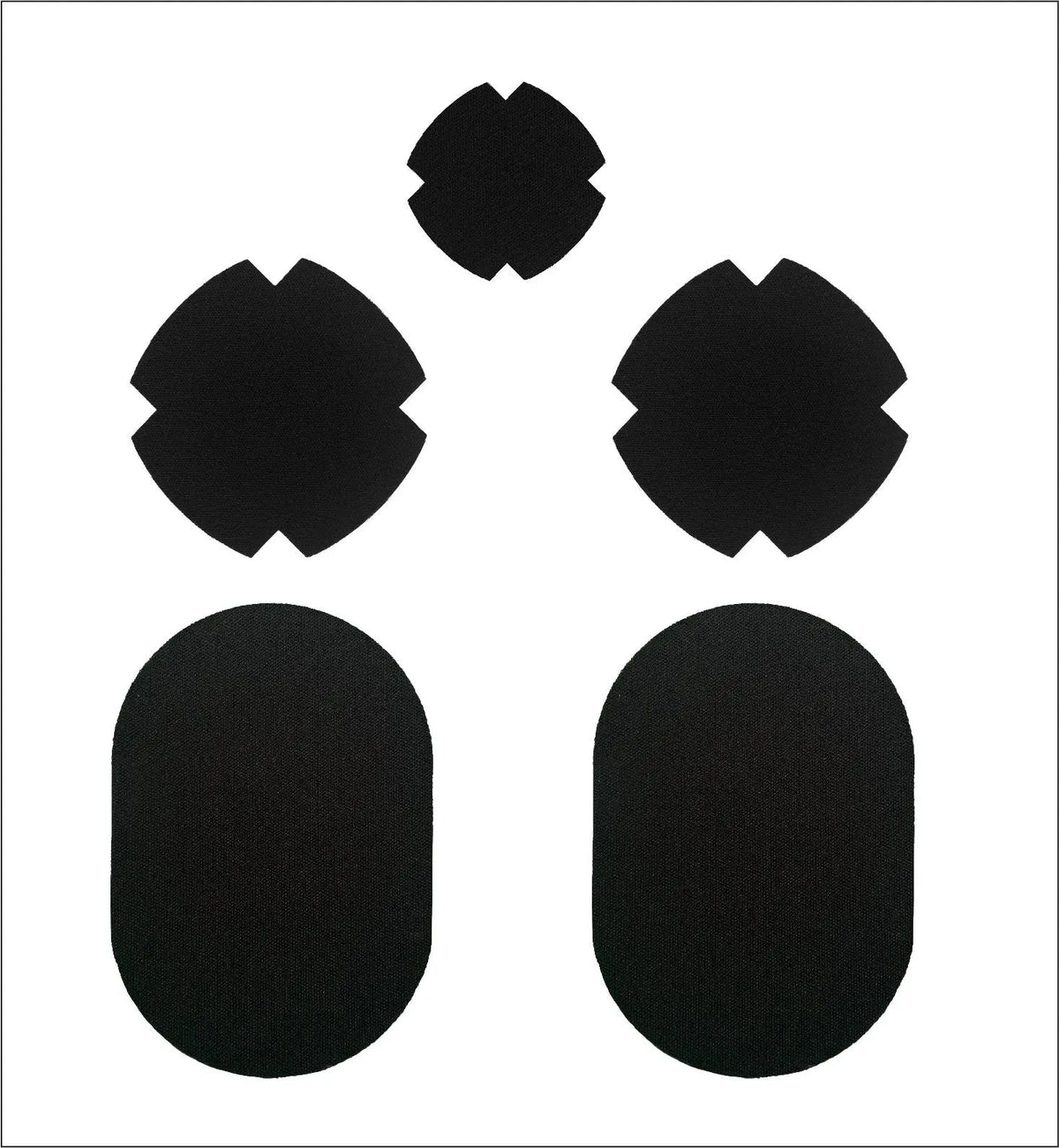 Vaatelaastari Yönmusta 5pcs - FabPatch from recycled polyester Care products Vaatelaastari