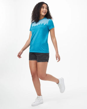 Tentree W's Juniper SS Tee - Made From Recycled Polyester & Organic Cotton Blue Lake Blue Heather