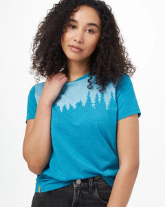 Tentree W's Juniper SS Tee - Made From Recycled Polyester & Organic Cotton Blue Lake Blue Heather Shirt