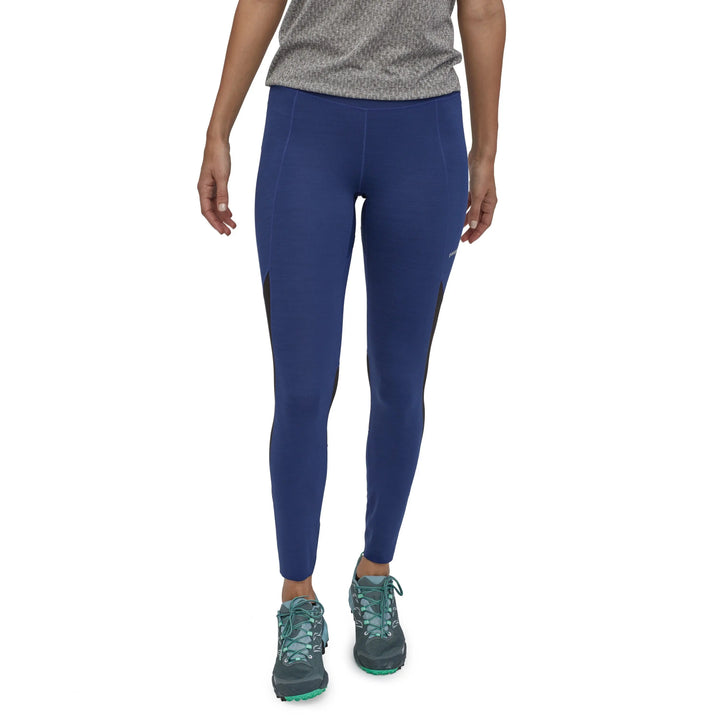 W's Endless Run Tights - Recycled Polyester Pants Patagonia Cobalt Blue - Classic Navy X-Dye S