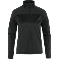 Fjällräven W's Abisko Lite Fleece Half Zip - 100% Recycled polyester Black Shirt