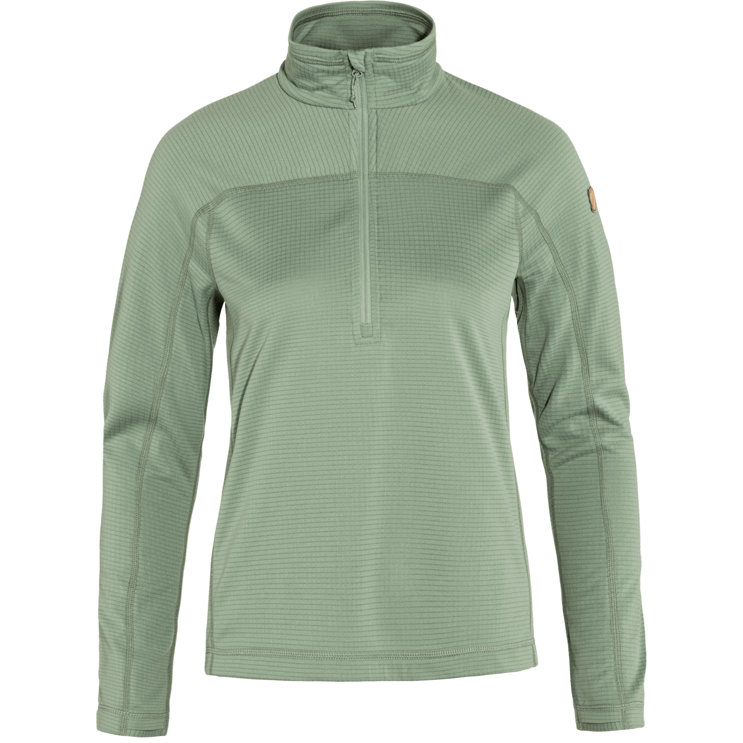 Fjällräven W's Abisko Lite Fleece Half Zip - 100% Recycled polyester Misty Green Shirt