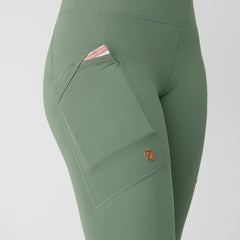 Fjällräven W's Abisko Tights - Recycled Polyester Patina Green Pants