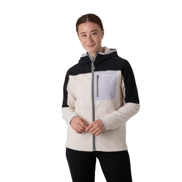 Cotopaxi W's Abrazo Hooded Full-Zip Fleece Jacket - Recycled Polyester Black & Cream Jacket