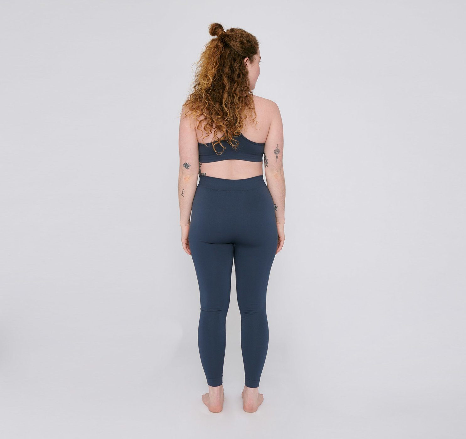 Organic Basics W's Active Seamless Leggings - Recycled Nylon Dusty Blue Pants