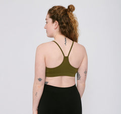 Organic Basics W's Active Seamless Sports Bra - Recycled nylon Olive Underwear