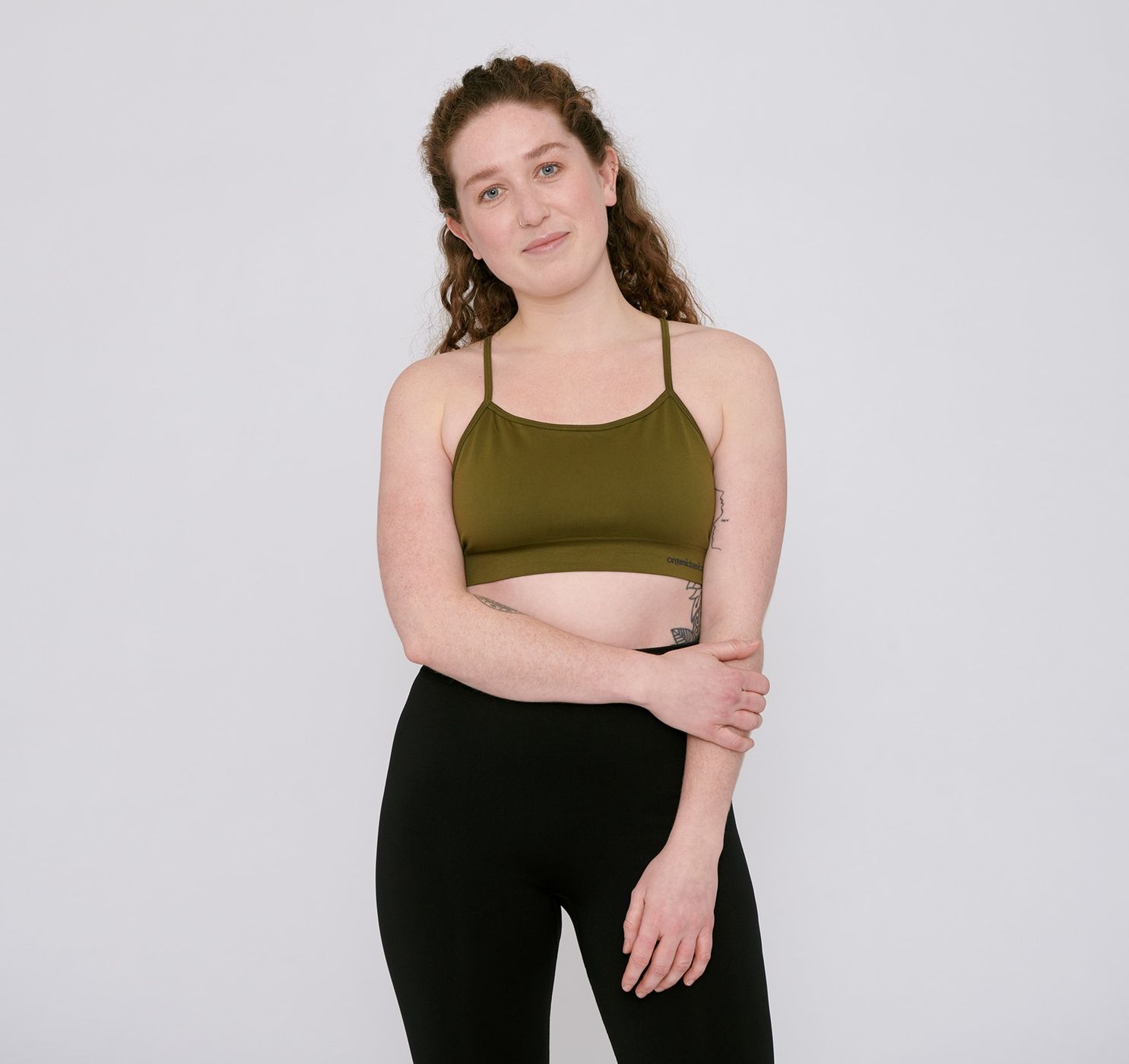 Organic Basics W's Active Seamless Sports Bra - Recycled nylon Olive Underwear