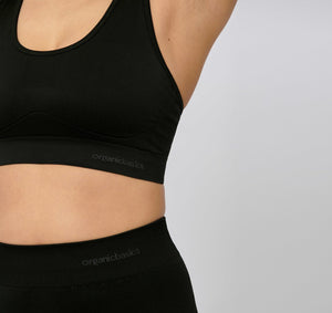 Organic Basics W's Active Seamless Workout Bra - Recycled nylon Black
