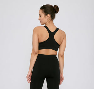 Organic Basics W's Active Seamless Workout Bra - Recycled nylon Black