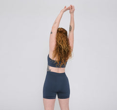 Organic Basics W's Active Seamless Yoga Shorts - Recycled Nylon Dusty Blue Pants