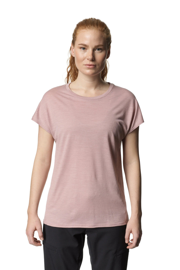 W's Activist Tee - Merino wool and Tencel Shirt Houdini Pink Moon S