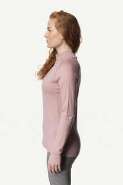 Houdini W's Activist Turtleneck - Tencel and Merino Wool Pink Moon Shirt