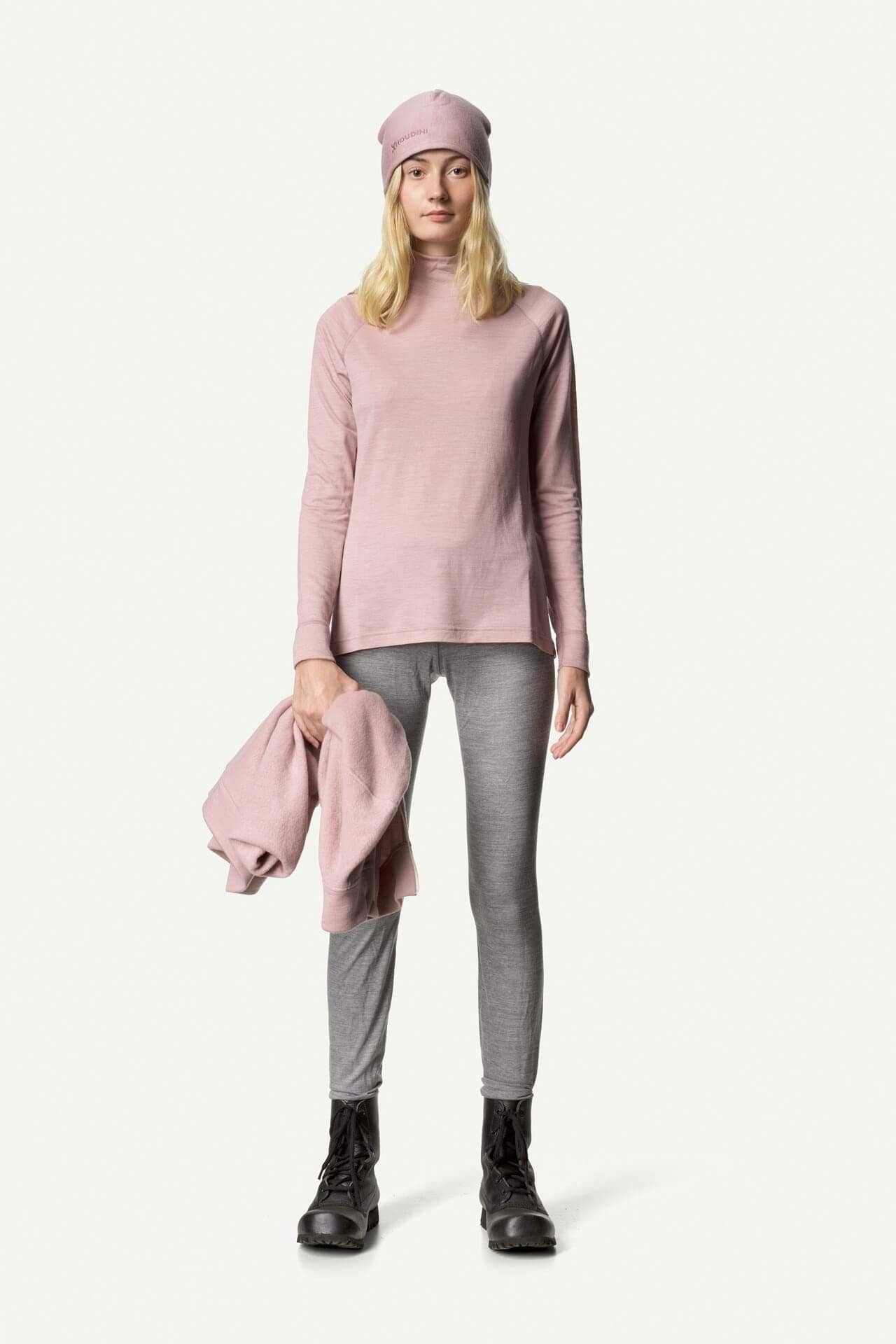 Houdini W's Activist Turtleneck - Tencel and Merino Wool Pink Moon Shirt