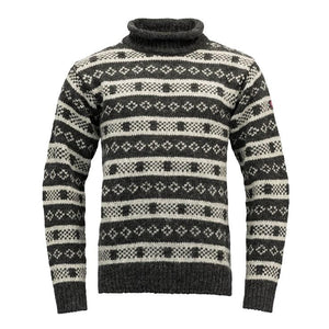 Devold Unisex Alnes Roll Neck - Made From Pure New Wool Anth./Grey Melange