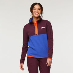 Cotopaxi W's Amado Fleece - Recycled Polyester Wine & Blue Violet Shirt