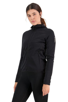 Mons Royale W's Approach Gridlock Hood - Merino Wool & Recycled polyester Black Jacket