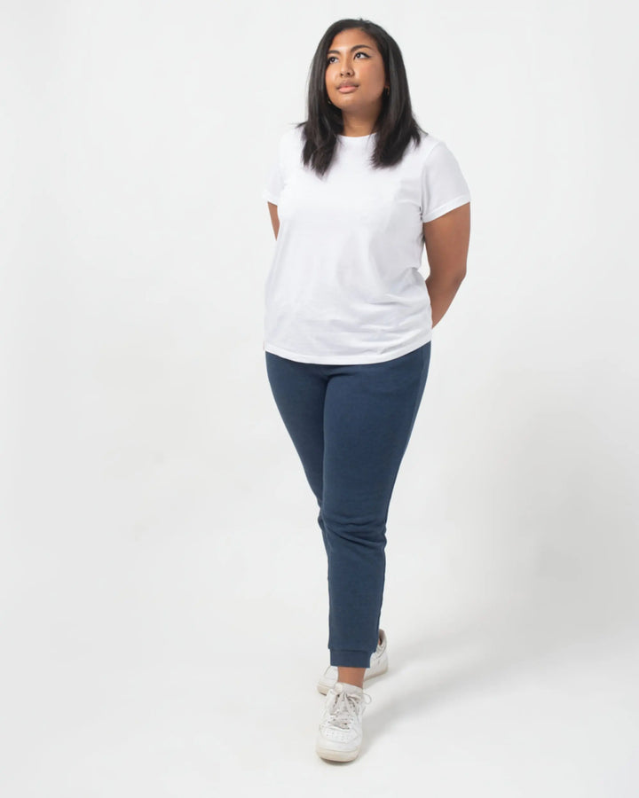 Tentree W's Bamone Sweatpant - Made From Recycled Polyester & Organic Cotton Dress Blue Heather Pants