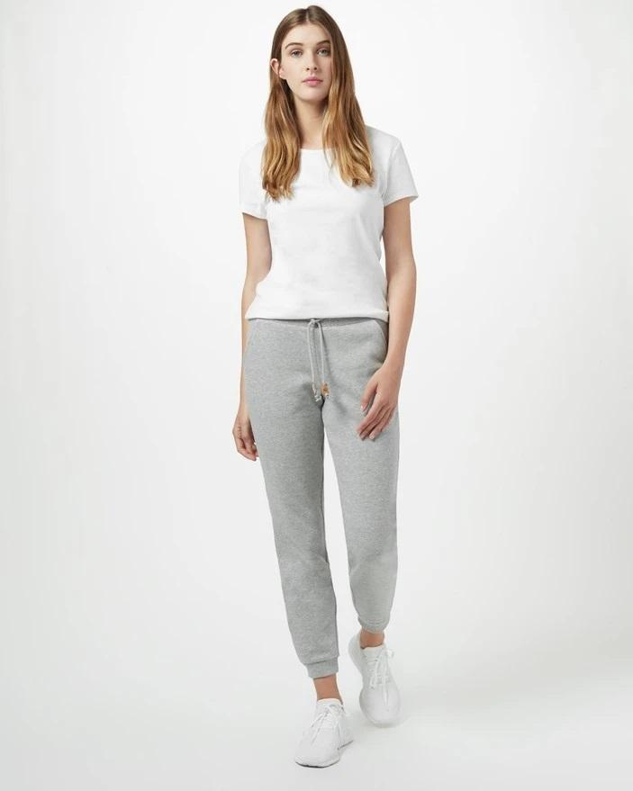 Tentree W's Bamone Sweatpant - Made From Recycled Polyester & Organic Cotton Hi Rise Grey Heather Pants