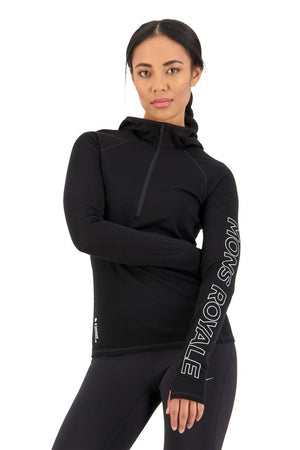 Mons Royale W's Bella Tech Hoodie - Mulesing-free Merino wool Black