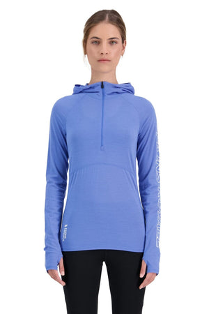 Mons Royale W's Bella Tech Hoodie - Mulesing-free Merino wool Cornflower