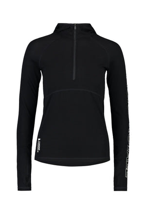 Mons Royale W's Bella Tech Hoodie - Mulesing-free Merino wool Black