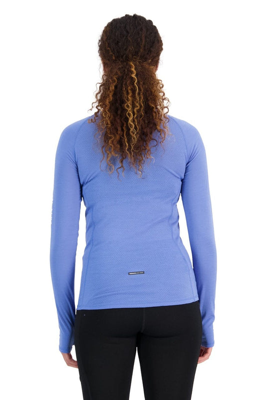 Mons Royale W's Bella Tech Long Sleeve - Merino wool Cornflower Shirt