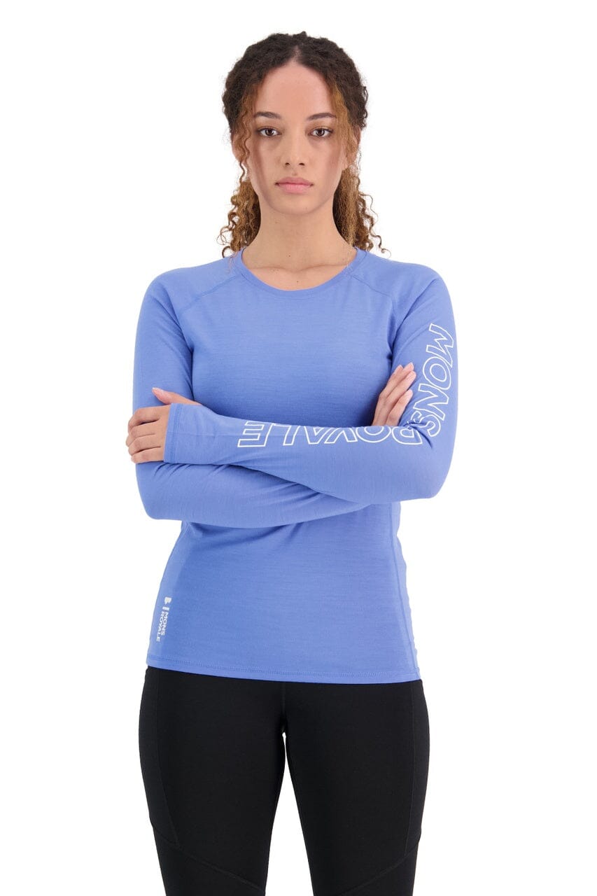 Mons Royale W's Bella Tech Long Sleeve - Merino wool Cornflower Shirt