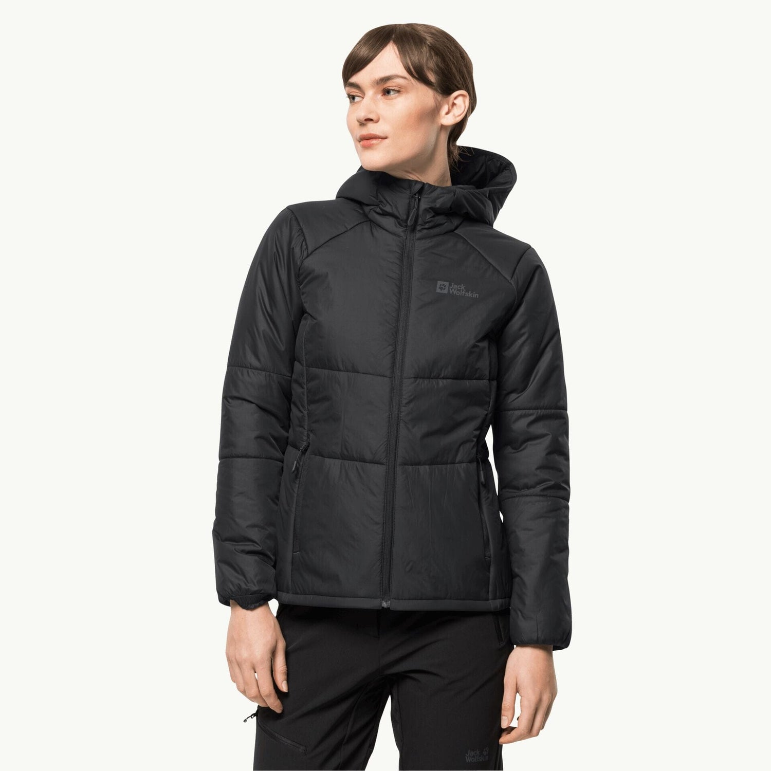 Jack Wolfskin W's Bergland Ins Hoody insulated jacket - Recycled materials Black Jacket