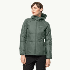 Jack Wolfskin W's Bergland Ins Hoody insulated jacket - Recycled materials Hedge Green Jacket