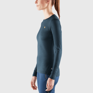 Fjällräven W's Bergtagen Thinwool LS Shirt - 100% Merino Wool Mountain Blue