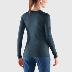 Fjällräven W's Bergtagen Thinwool LS Shirt - 100% Merino Wool Mountain Blue Shirt