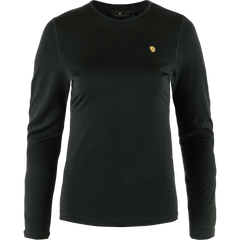 Fjällräven W's Bergtagen Thinwool LS Shirt - 100% Merino Wool Black Shirt