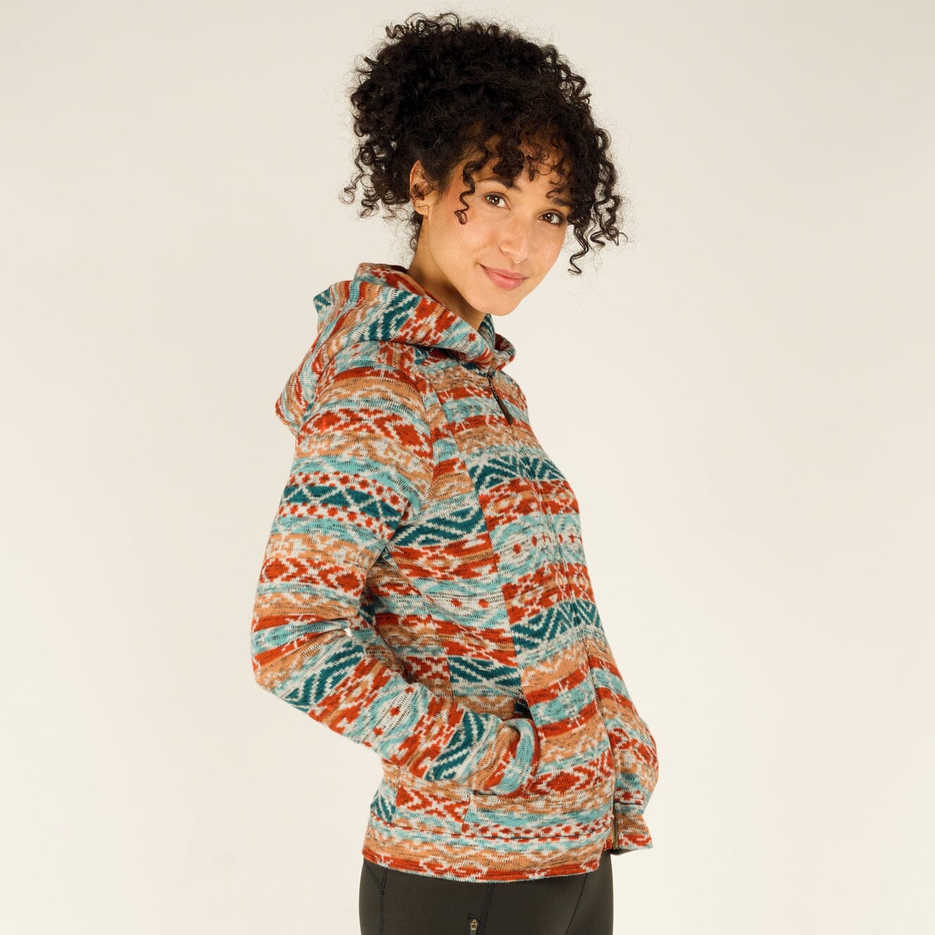Sherpa W's Bhutan Full-Zip Fleece Hoodie - Recycled Polyester Goa Sand Shirt