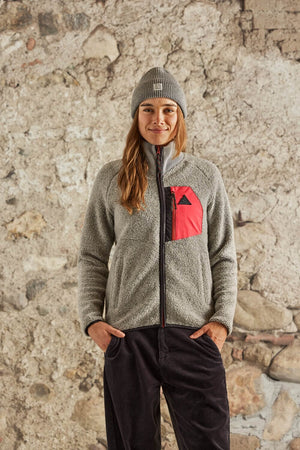 Maloja W's BirkenpilzM. Mountain Fleece Jacket - Recycled Polyester & Recycled Wool Grey Melange