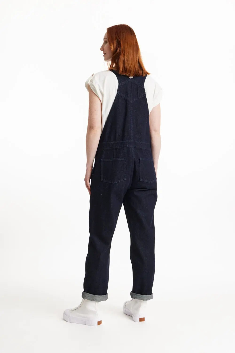 People Tree W's Brooklyn Denim Dungarees - Organic Cotton Dark Blue Onepieces