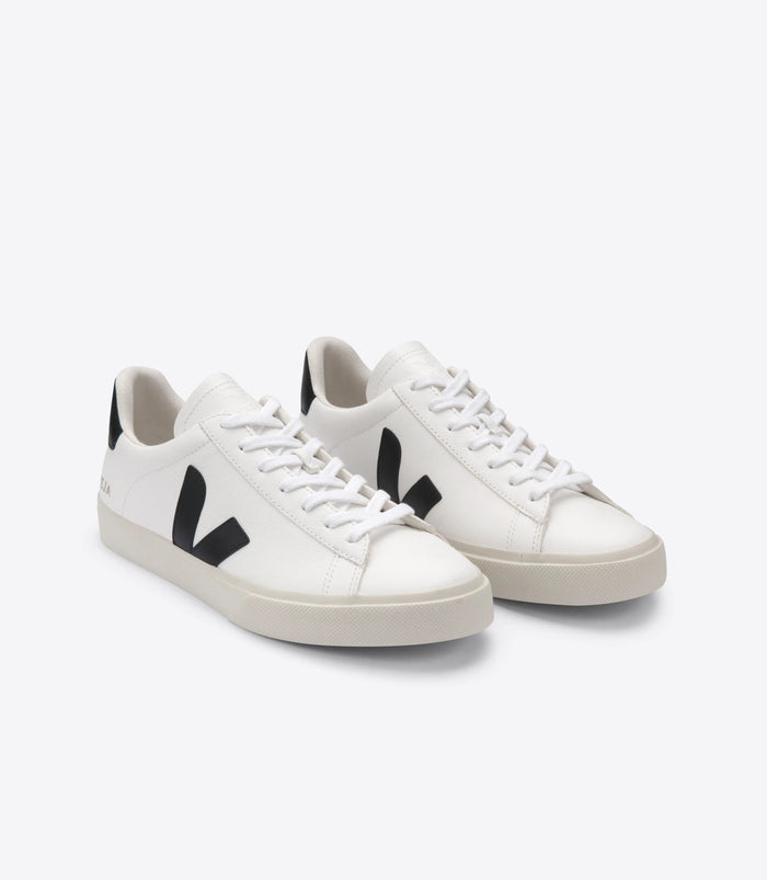 W's Campo ChromeFree Sneakers - ChromeFree Leather Shoes Veja White Black 36