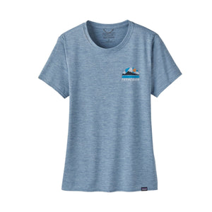 Patagonia W's Cap Cool Daily Graphic Shirt - Waters - Recycled Polyester No Dams Orca: Steam Blue X-Dye
