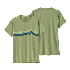 Patagonia W's Capilene® Cool Daily Graphic T-Shirt - Recycled Polyester Ridge Rise Stripe: Salvia Green X-Dye Shirt