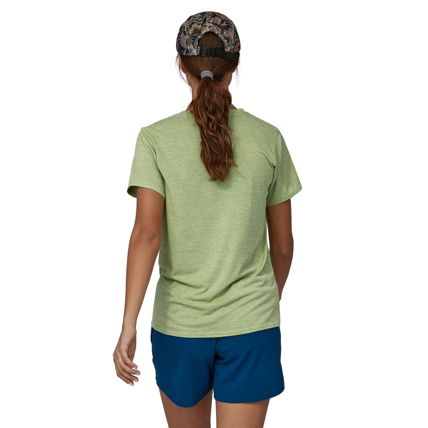 Patagonia W's Capilene® Cool Daily Graphic T-Shirt - Recycled Polyester Ridge Rise Stripe: Salvia Green X-Dye Shirt