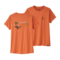 Patagonia W's Capilene® Cool Daily Graphic T-Shirt - Recycled Polyester Palm Protest: Tigerlily Orange X-Dye Shirt
