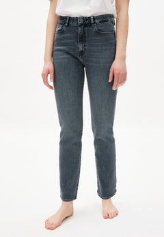 Armedangels W's Carenaa - Straight fit Mid Waist jeans - Organic cotton Washed Sulphur Black 32 Pants