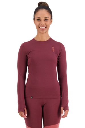 Mons Royale W's Cascade Merino Flex LS - Merino Wool Dark Chocolate