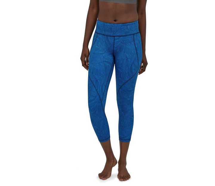 W's Centered Crops - Recycled Polyester Pants Patagonia Terraced Fields: Bayou Blue XS
