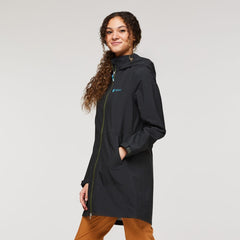 Cotopaxi W's Cielo Rain Trench - 100% recycled polyester All Black Jacket